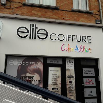 Lettres en relief - Elite Coiffure Bruxelles