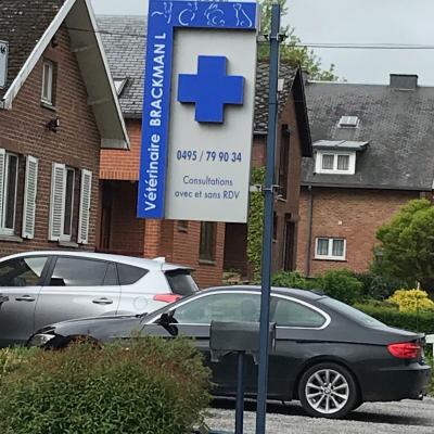 Enseigne et croix de pharmacie Vétérinaire La Bruyerre